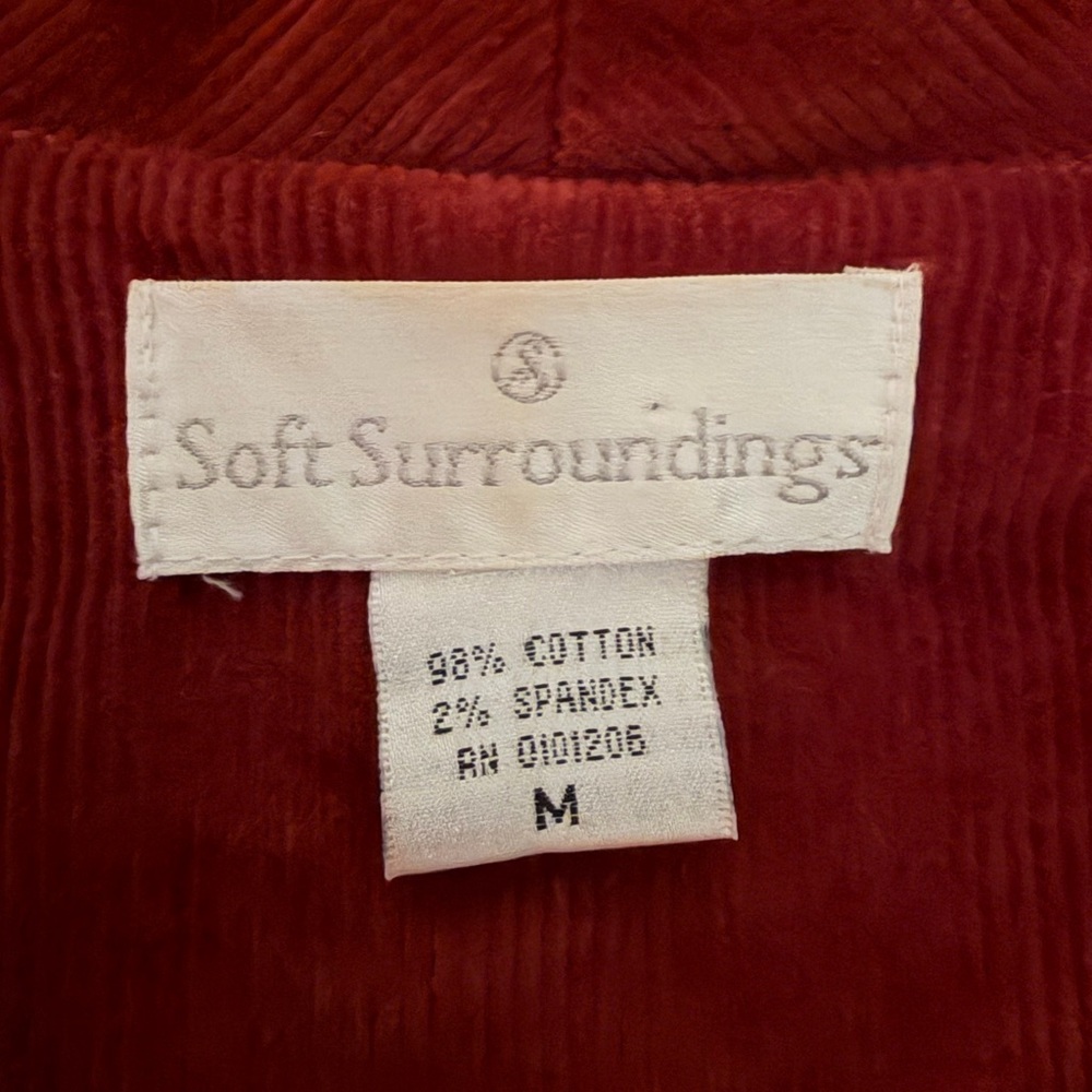 Soft Surroundings Red Corduroy Embroidered Jacket Size M - Picture 5 of 12